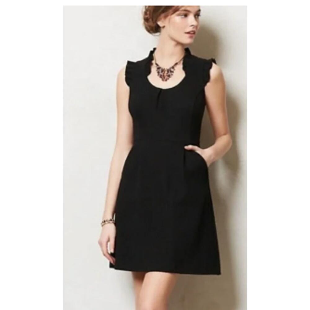 Tabitha Size 2 Anthropologie Black Cherie‎ Dress Textured Sleeveless Mini LBD